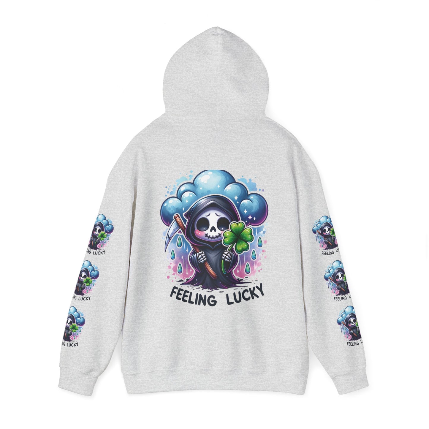 Feeling lucky,  Unisex Heavy Blend™ Hooded Sweatshirt (side arm design)