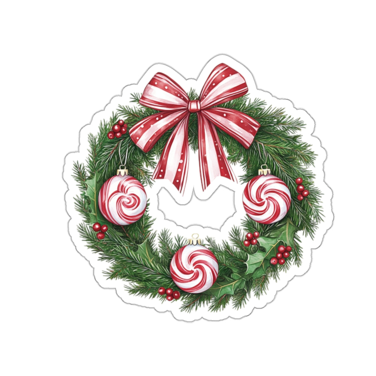 Peppermint Christmas, Kiss-Cut Stickers