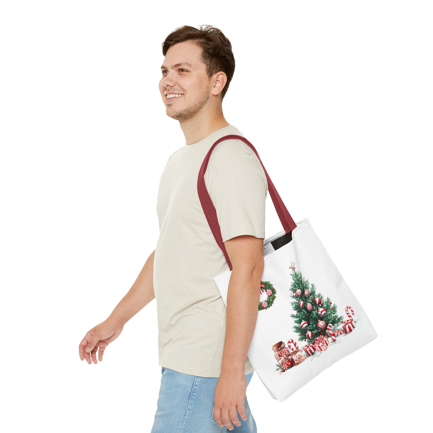 Peppermint Christmas, Tote Bag (AOP)