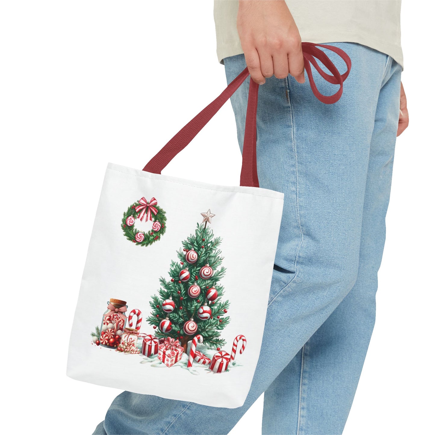 Peppermint Christmas, Tote Bag (AOP)