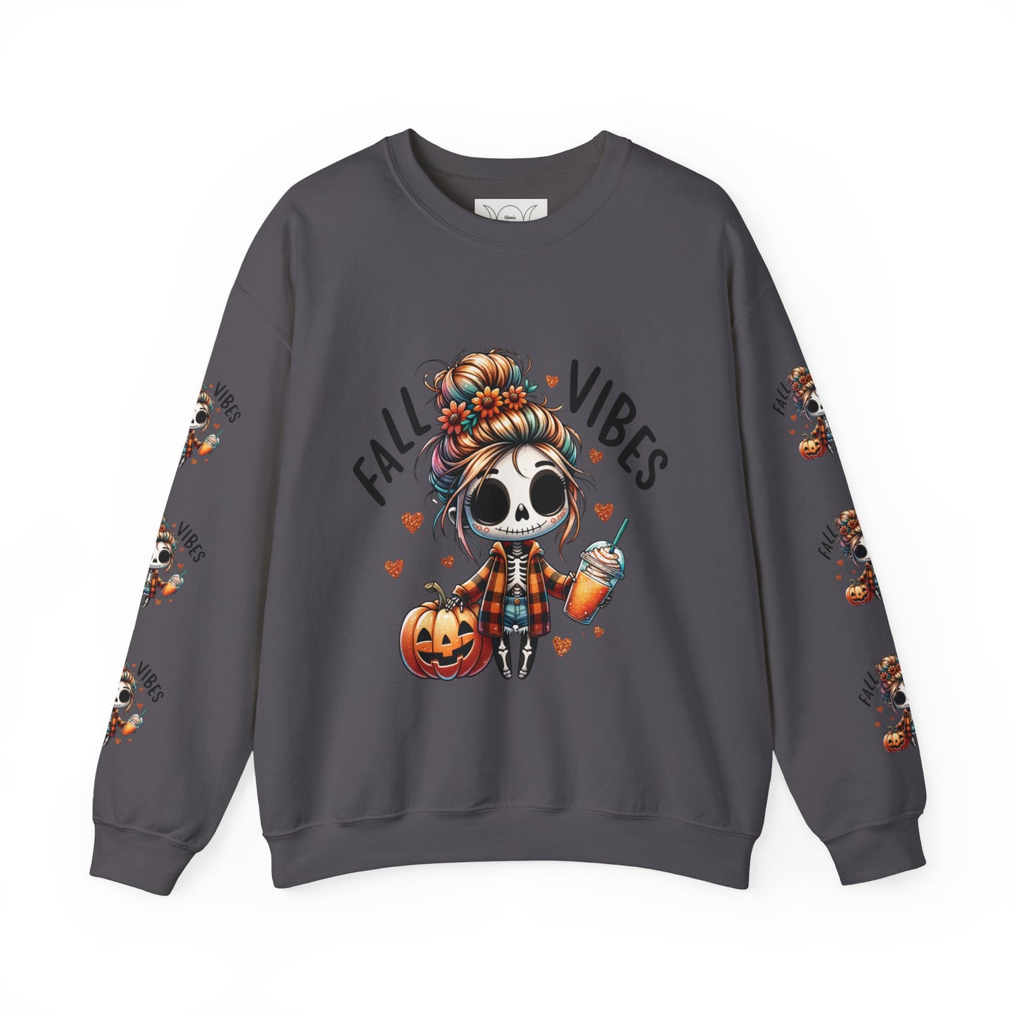 Fall vibes, ™ Crewneck Sweatshirt ( sleeve design )