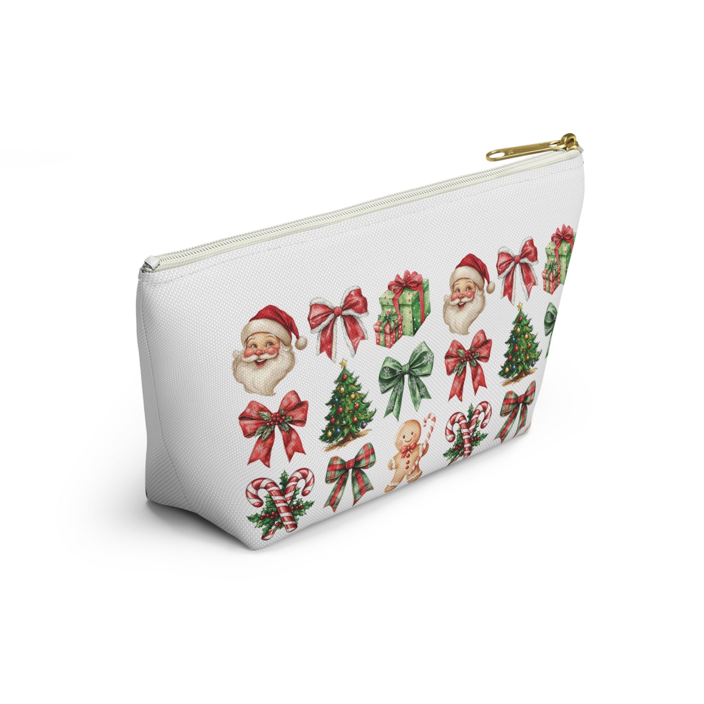 Christmas Football and bows,  Accessory Pouch w T-bottoms