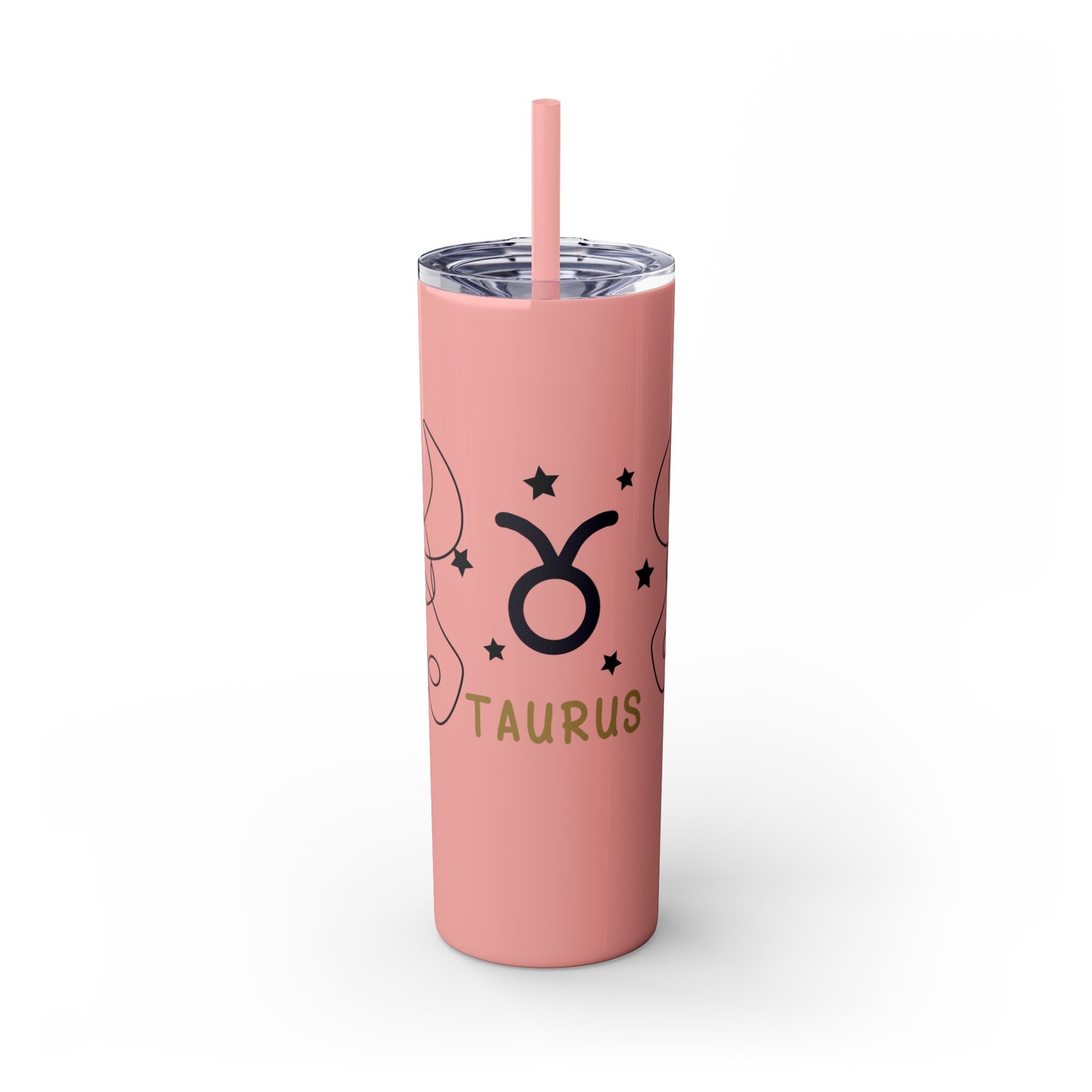 Taurus, Skinny Tumbler with Straw, 20oz