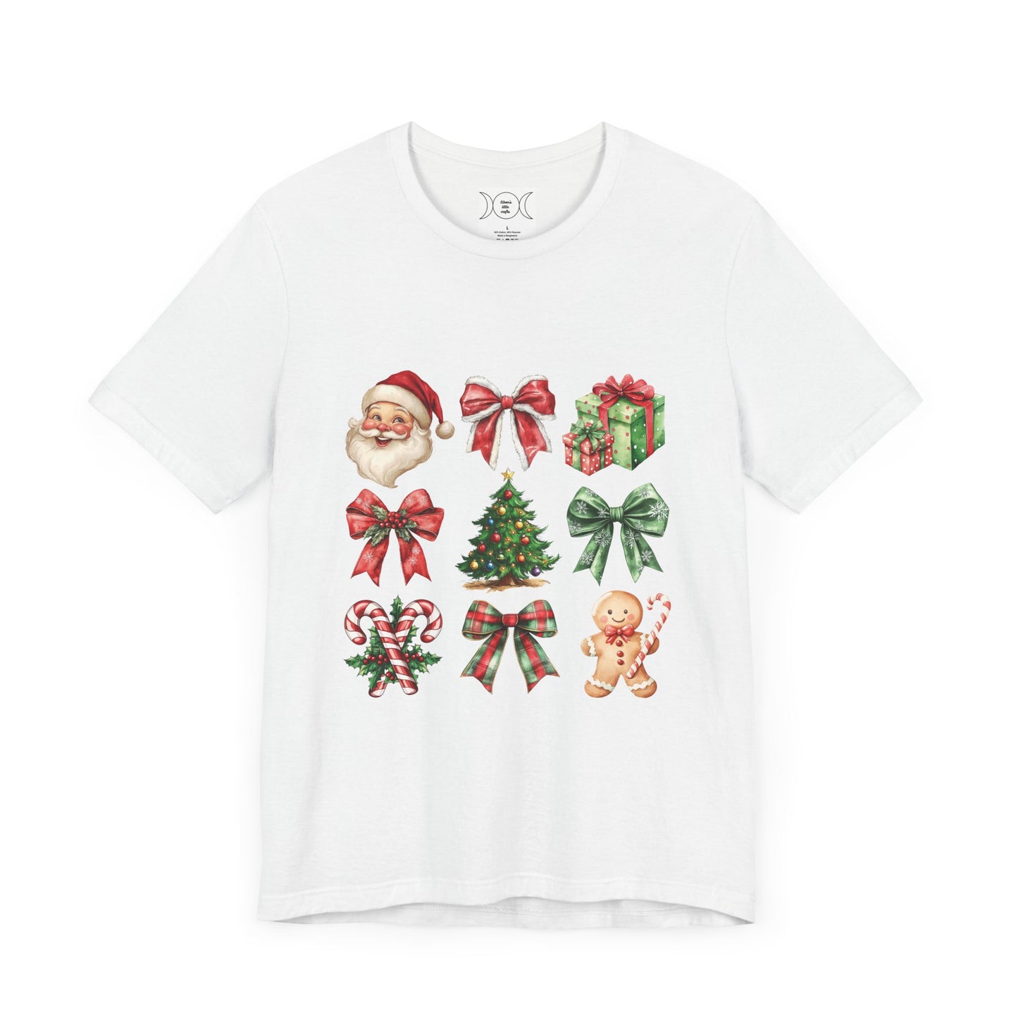 Christmas and bows , Unisex Jersey Short Sleeve Tee ( no sleeve design)