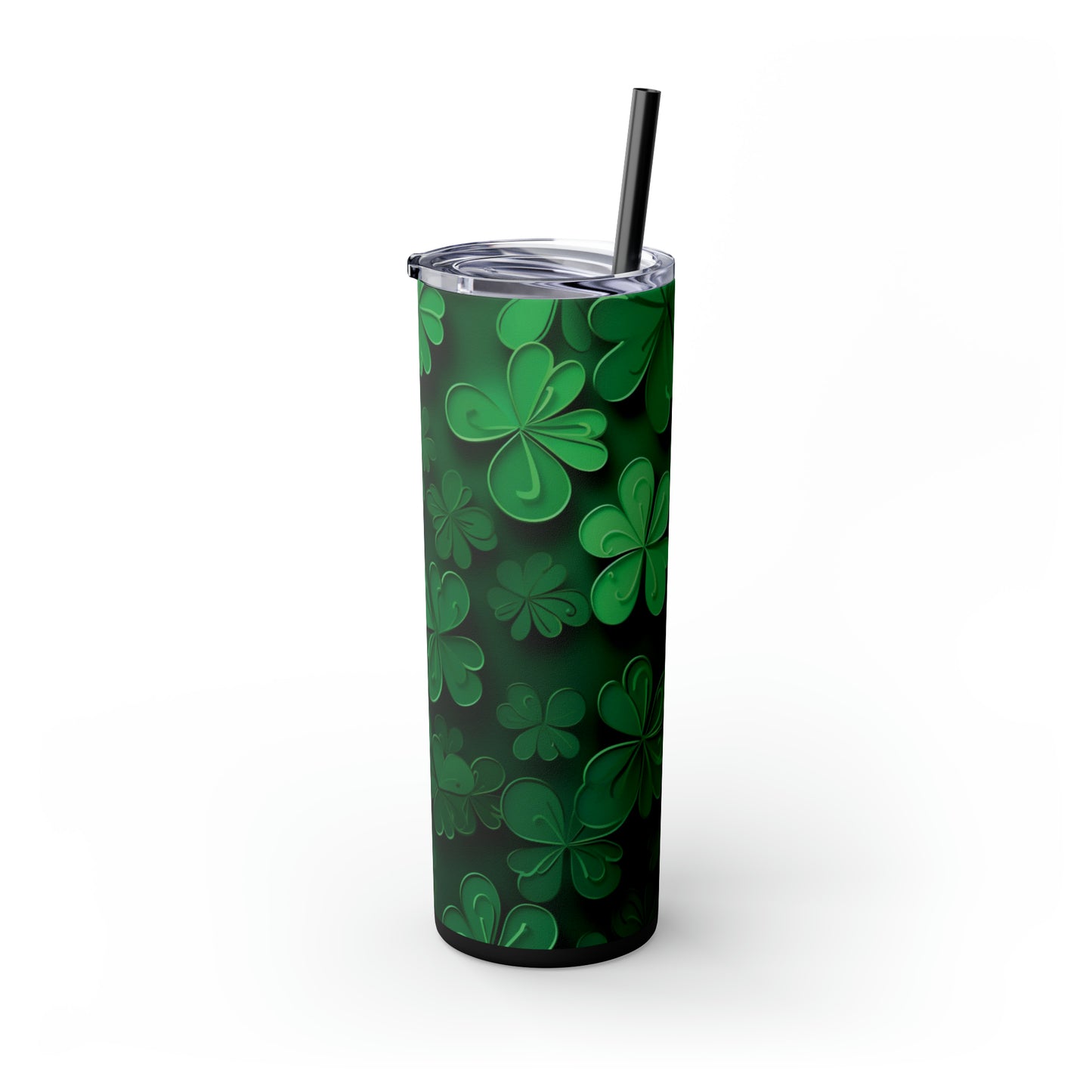 Lucky clovers, Skinny Tumbler with Straw, 20oz