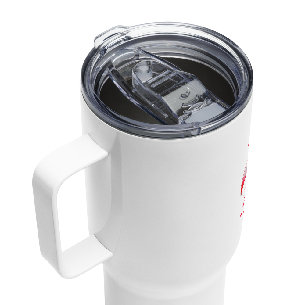 Holly jolly Travel mug with a handle