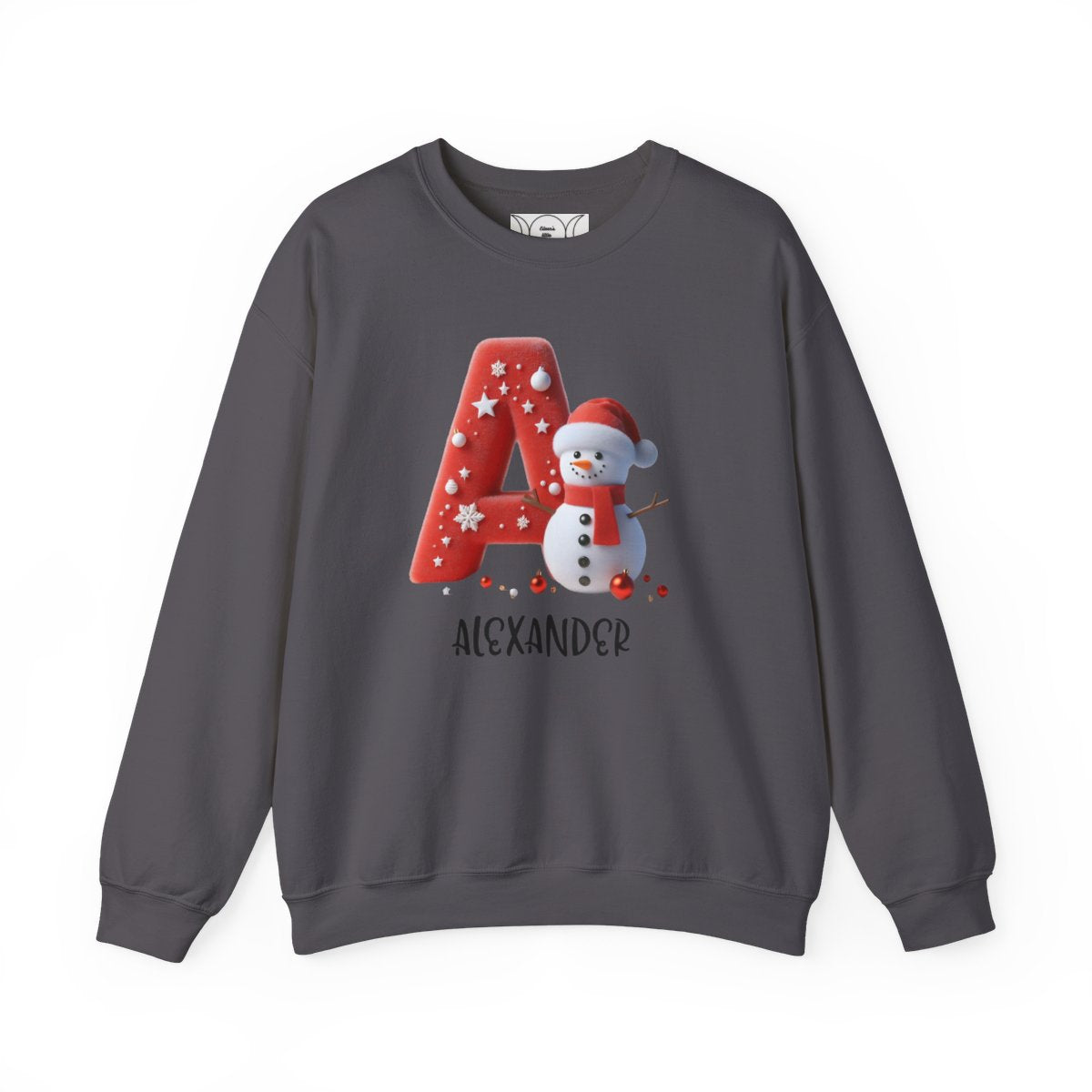 Personalized A-Z snowman, Unisex Heavy Blend™ Crewneck Sweatshirt