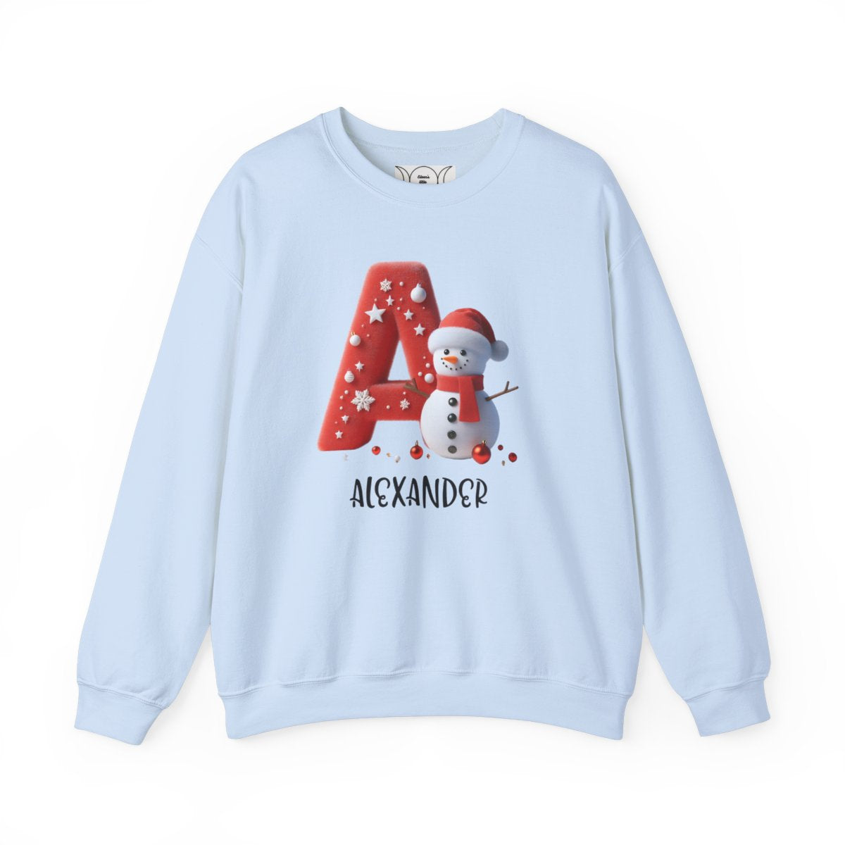 Personalized A-Z snowman, Unisex Heavy Blend™ Crewneck Sweatshirt