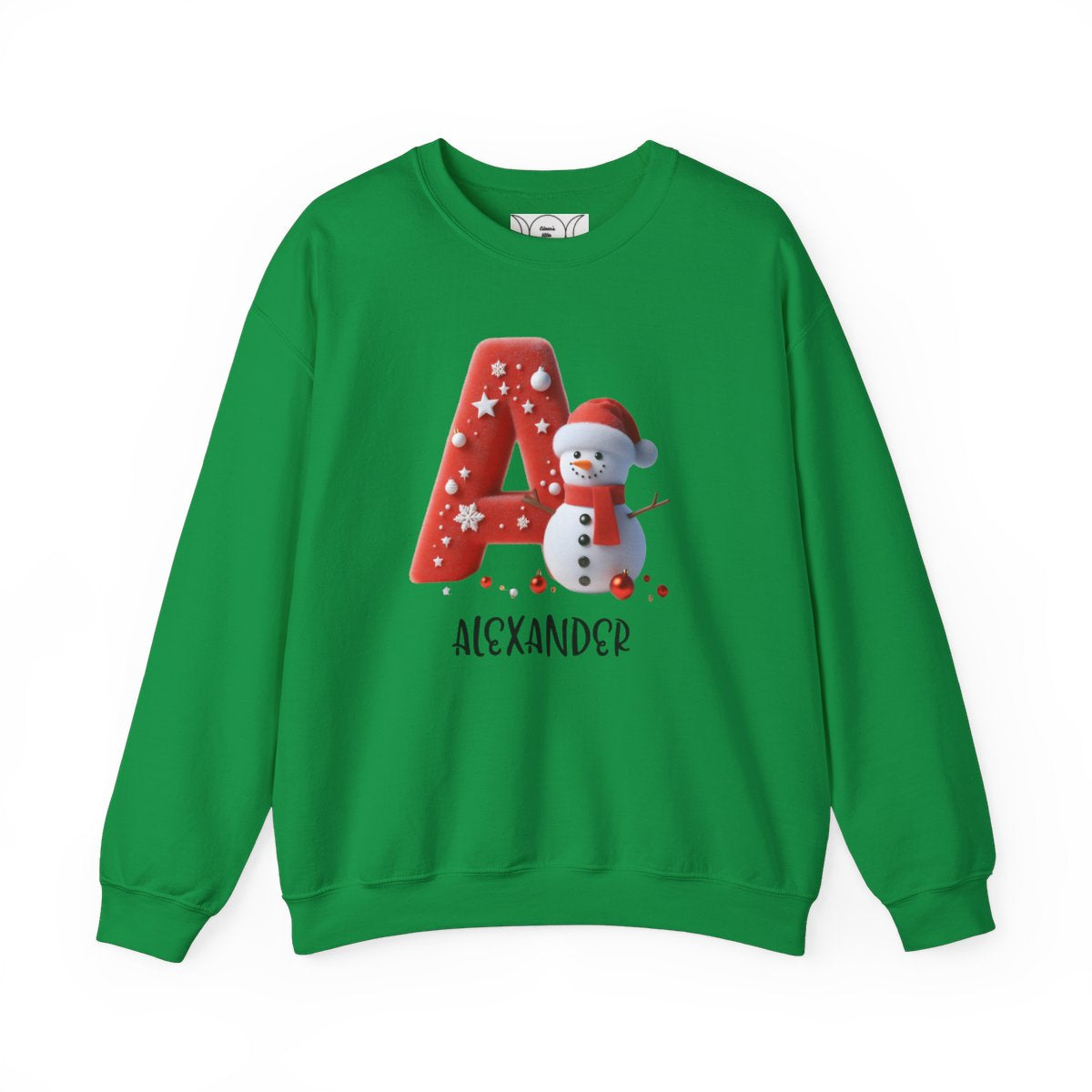 Personalized A-Z snowman, Unisex Heavy Blend™ Crewneck Sweatshirt