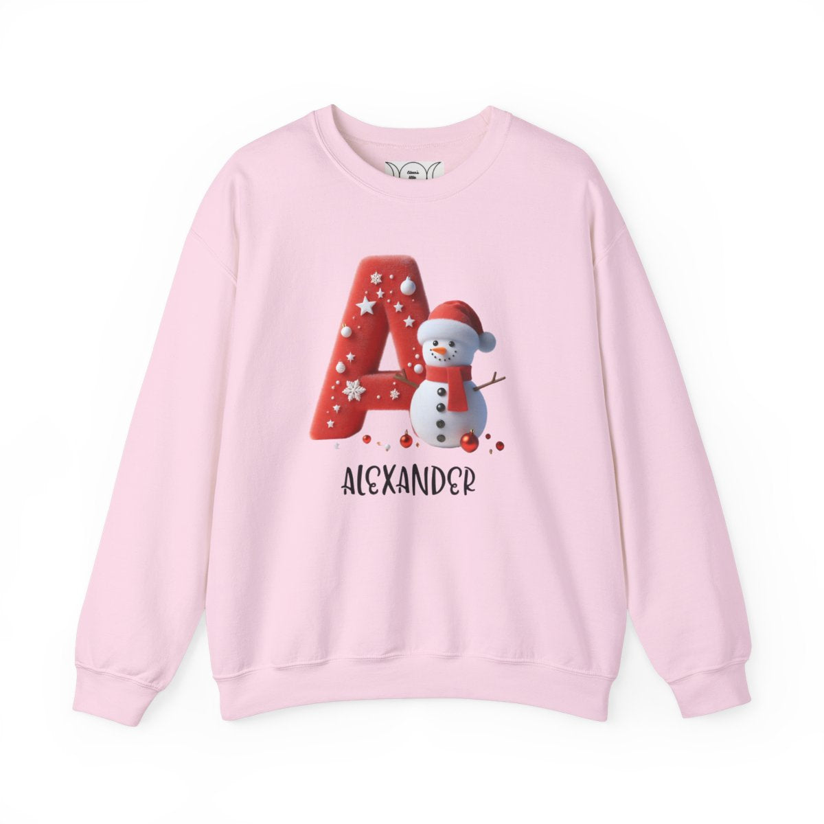 Personalized A-Z snowman, Unisex Heavy Blend™ Crewneck Sweatshirt