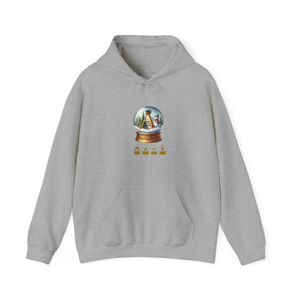 Personalized A-Z snow globe, Unisex Heavy Blend™ Hooded Sweatshirt