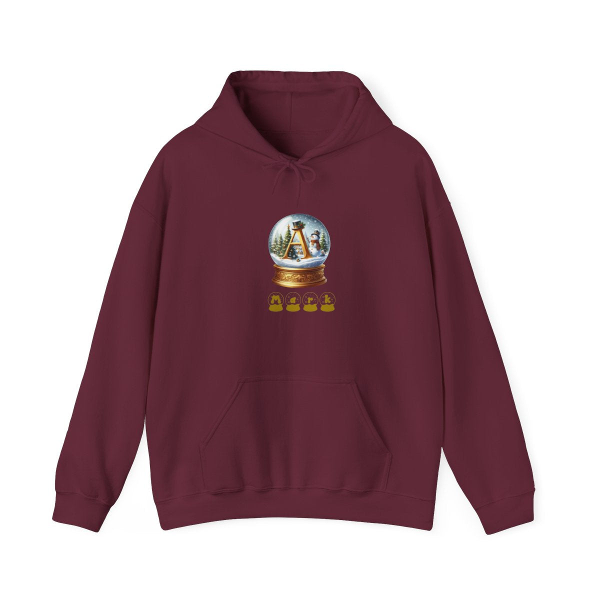 Personalized A-Z snow globe, Unisex Heavy Blend™ Hooded Sweatshirt