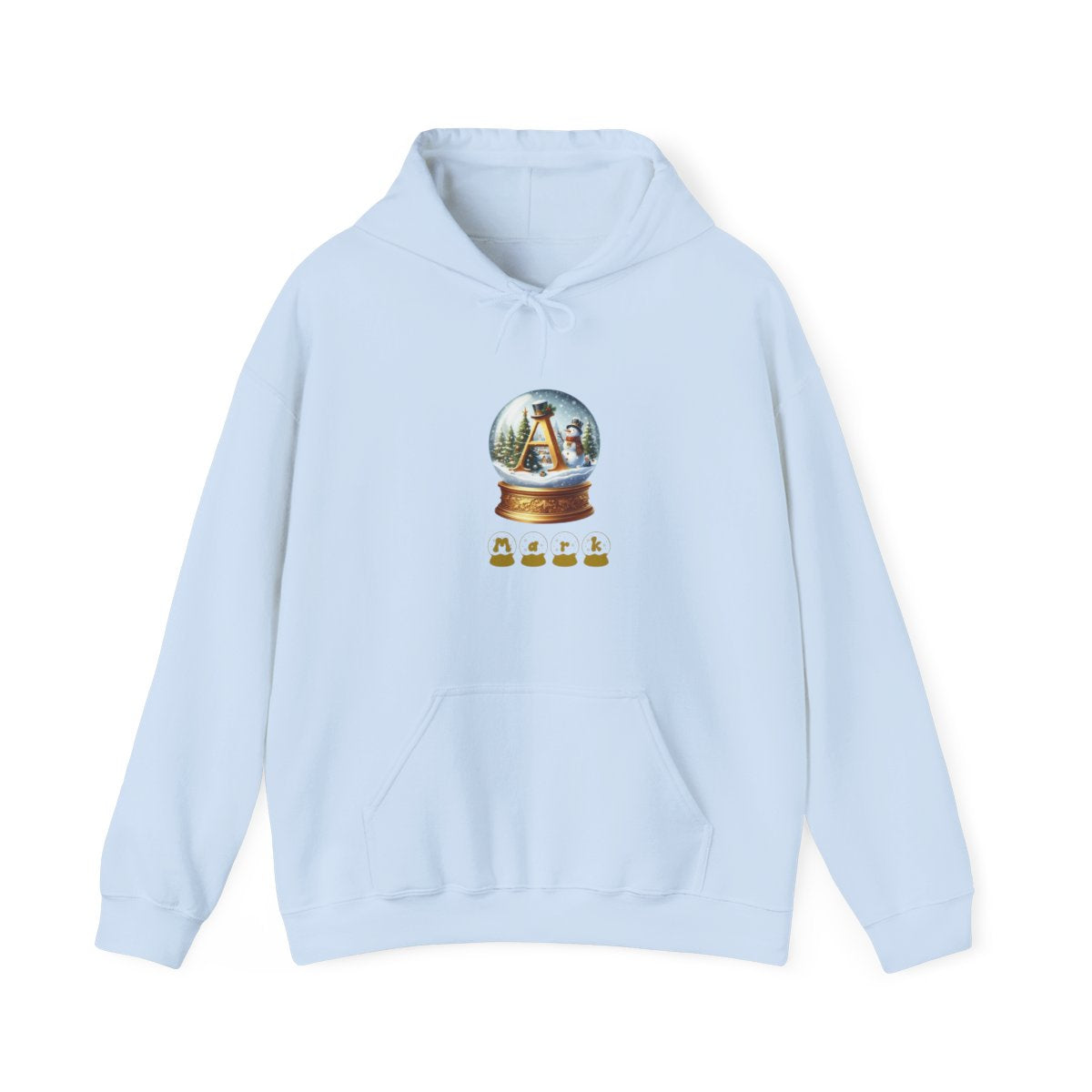 Personalized A-Z snow globe, Unisex Heavy Blend™ Hooded Sweatshirt