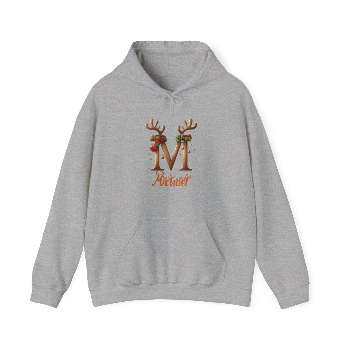 Personalized A-Z reindeer, Unisex Heavy Blend™ Hooded Sweatshirt