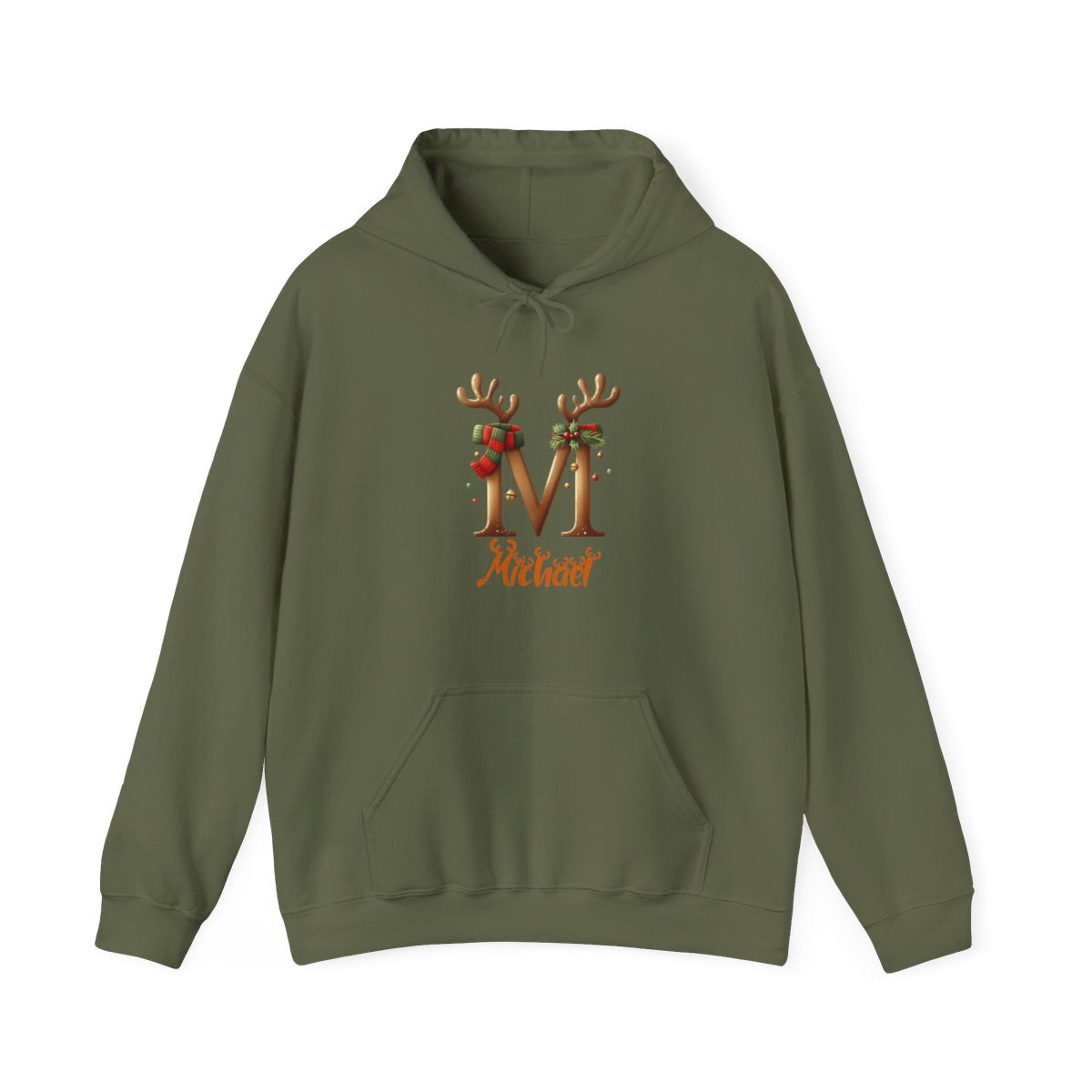 Personalized A-Z reindeer, Unisex Heavy Blend™ Hooded Sweatshirt