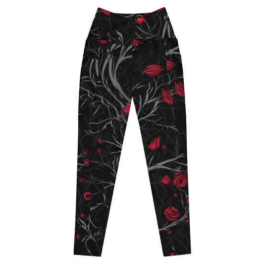 Prickly rose Crossover leggings with pockets