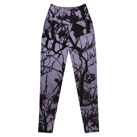 Dark vines Crossover leggings with pockets