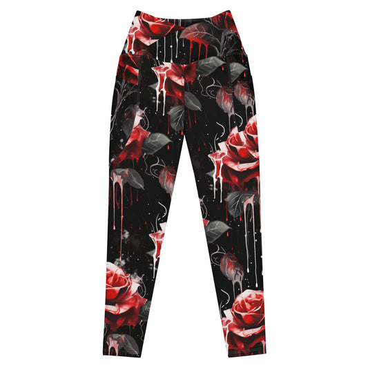 Wax roses, Crossover leggings with pockets