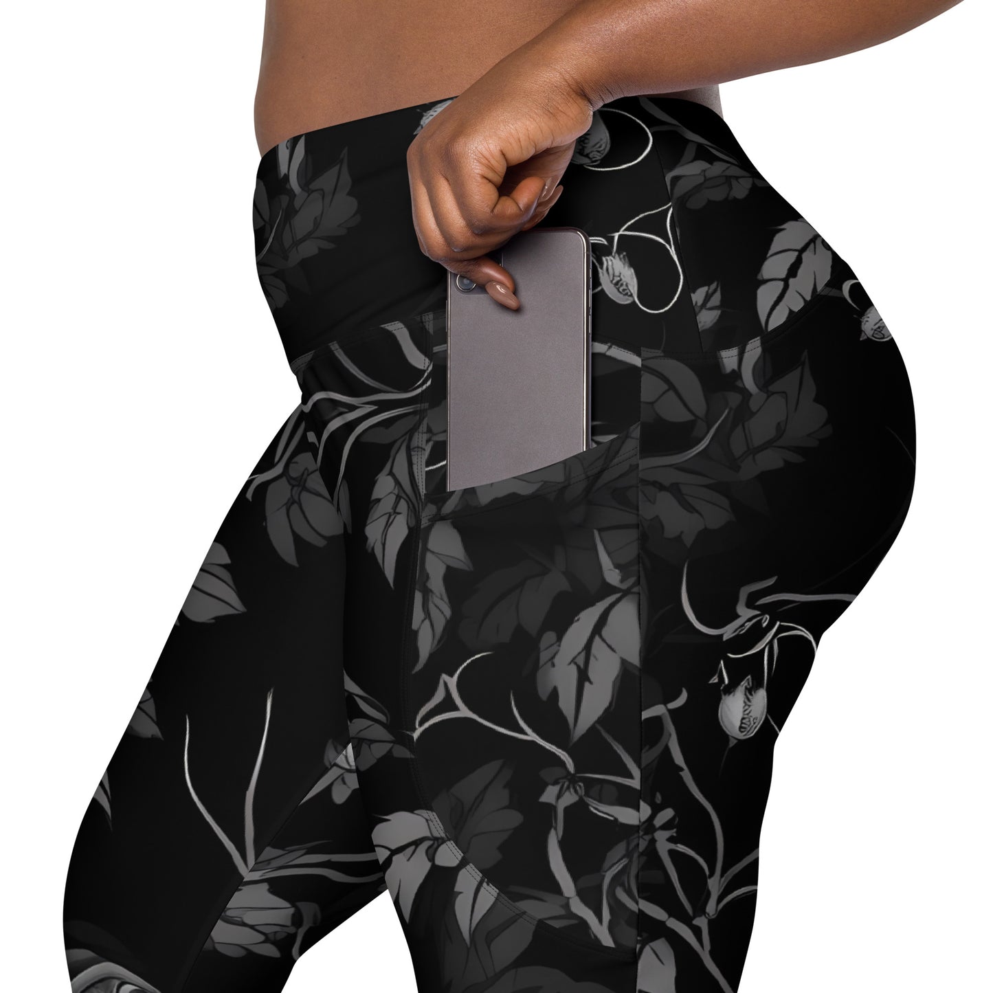 Sliver rose, Crossover leggings with pockets