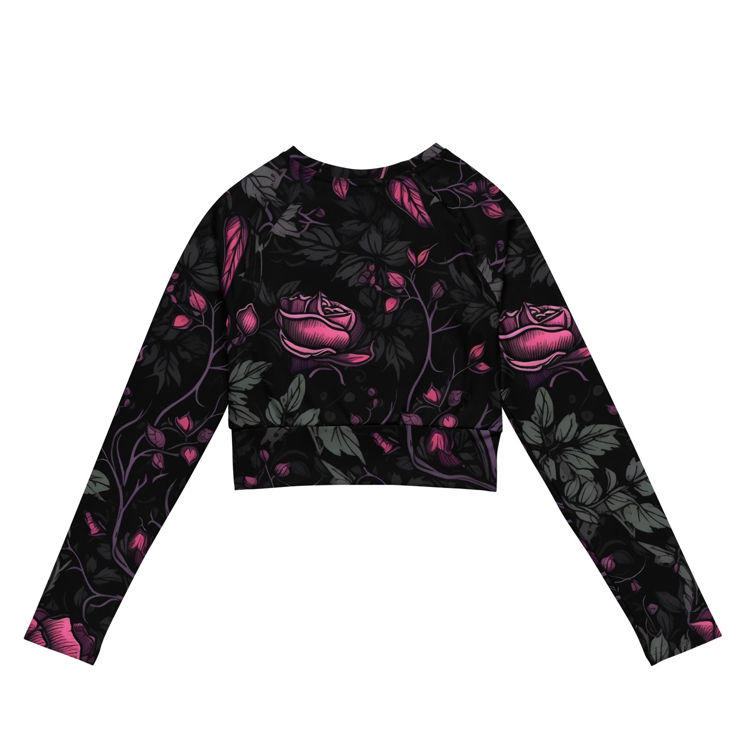 Dark rose, Recycled long-sleeve crop top