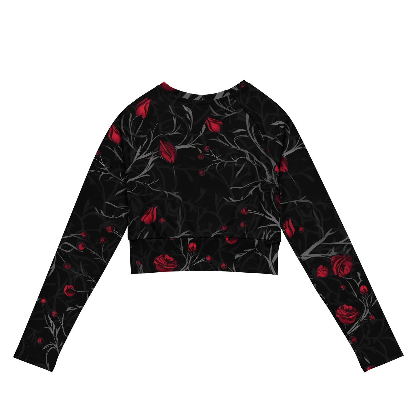 Prickly rose Recycled long-sleeve crop top