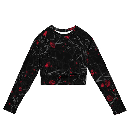 Prickly rose Recycled long-sleeve crop top