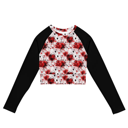 Shattered heart, Recycled long-sleeve crop top
