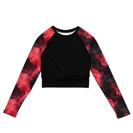 Red smoke, Recycled long-sleeve crop top