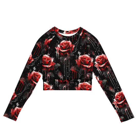 Wax roses, Recycled long-sleeve crop top