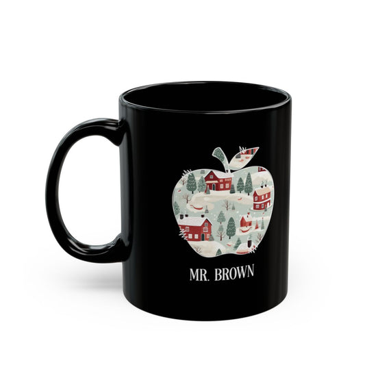 Personalized A-Z teacher’s gift,  Black Mug (11oz, 15oz)