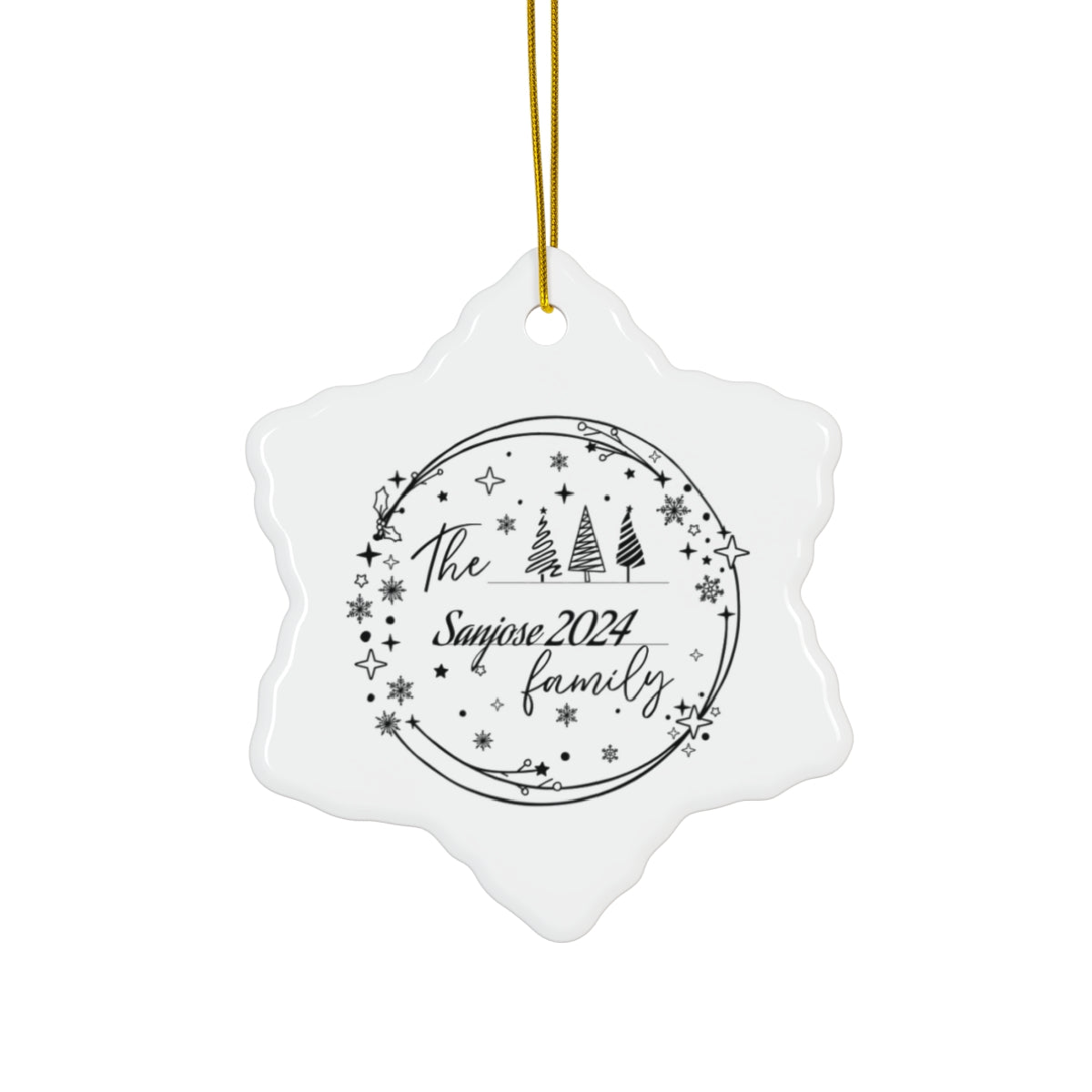 Family personalized Ceramic Ornament, 4 Shapes