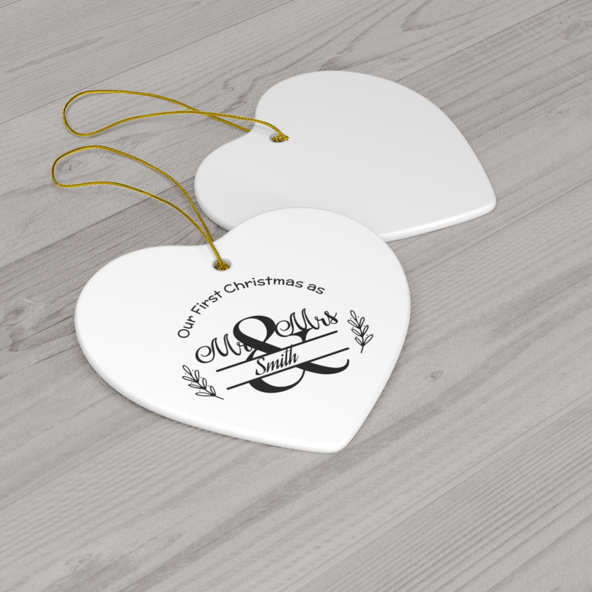 Mr & Mrs first year together personalized, Ceramic Ornament, 4 Shapes