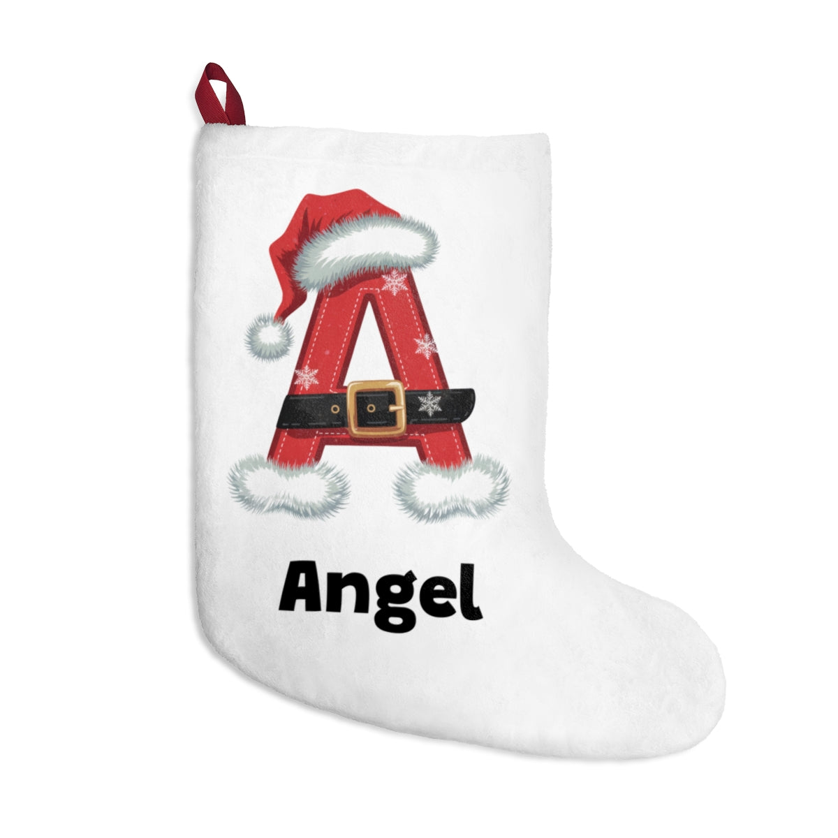 A - Z Red Santa personalized name, Christmas Stockings