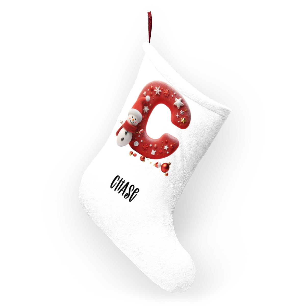 Personalized A-Z snowman, Christmas Stockings