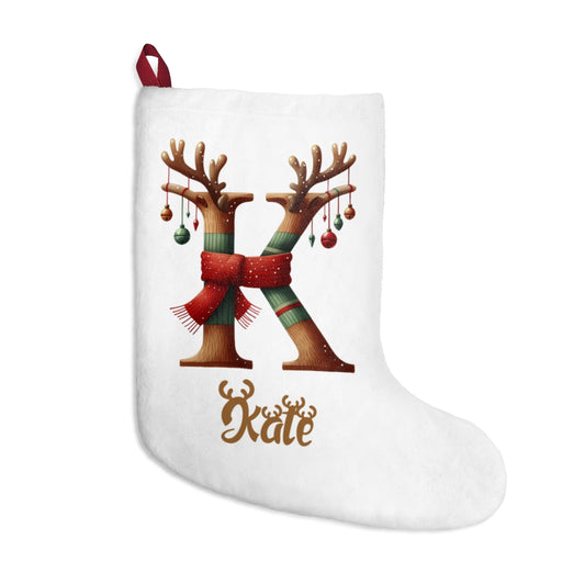 Personalized A-Z reindeer Christmas Stockings