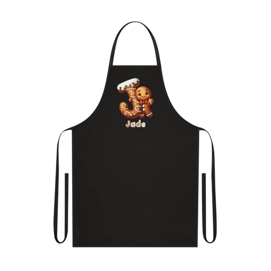 Personalized A - Z gingerbread Cotton Apron