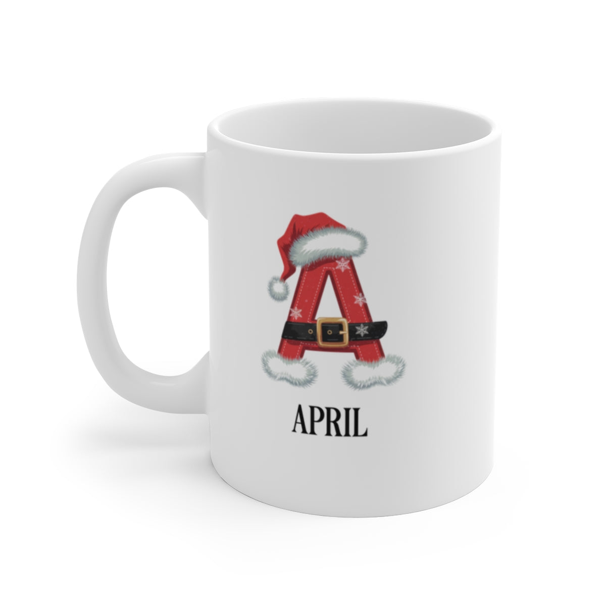 Personalized A- Z Santa hat Mug 11oz