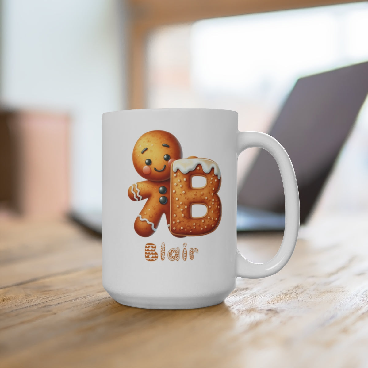 Personalized A - Z gingerbread Mug 15oz