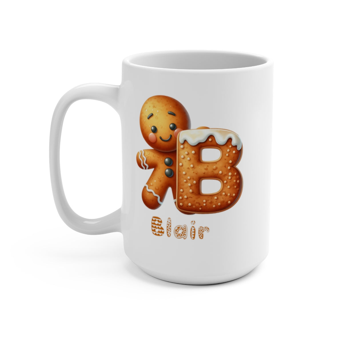 Personalized A - Z gingerbread Mug 15oz