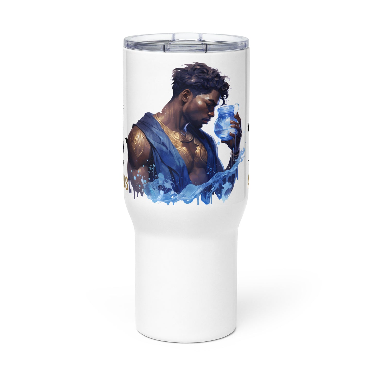 Aquarius< Travel mug with a handle