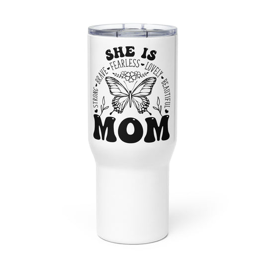 She is MOM, Travel mug with a handle