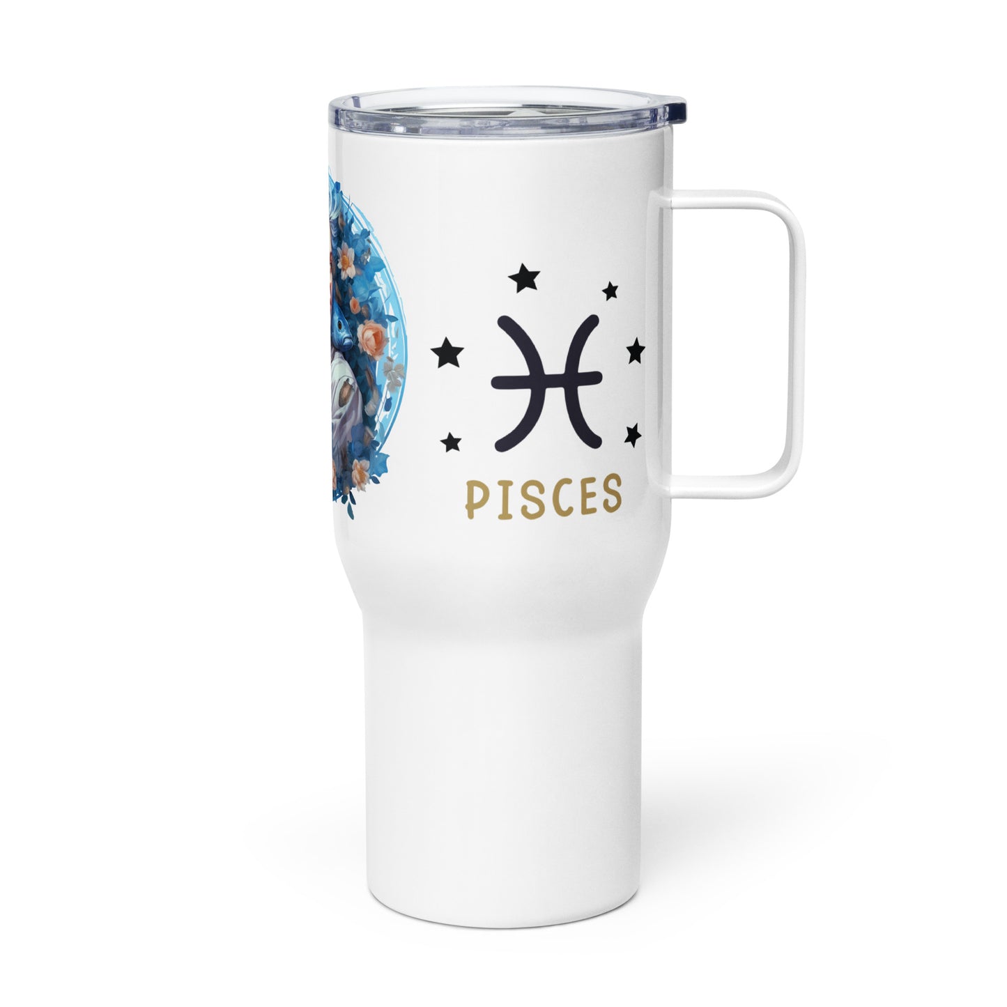 Pisces, Travel mug with a handle