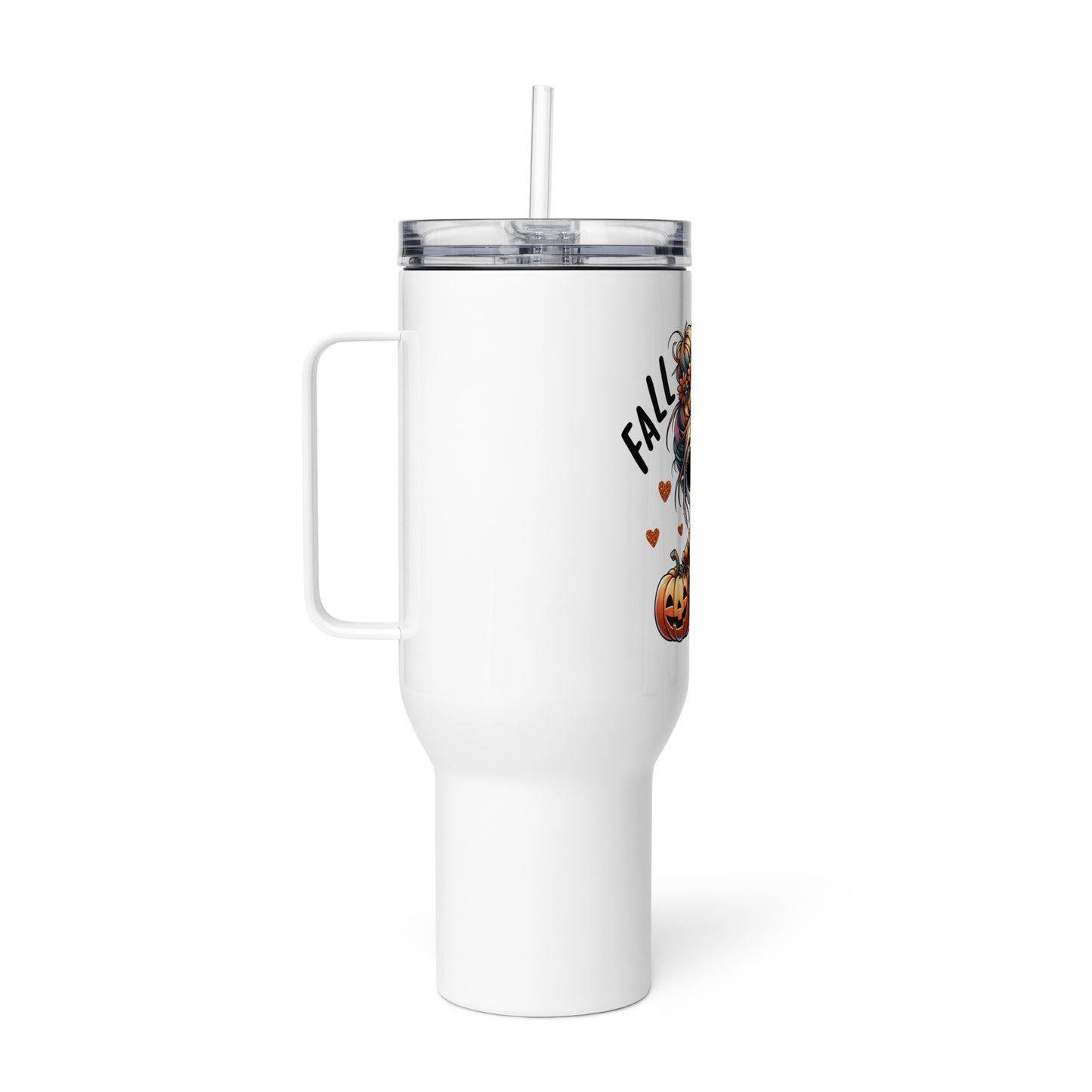 Fall in love, Travel mug with a handle