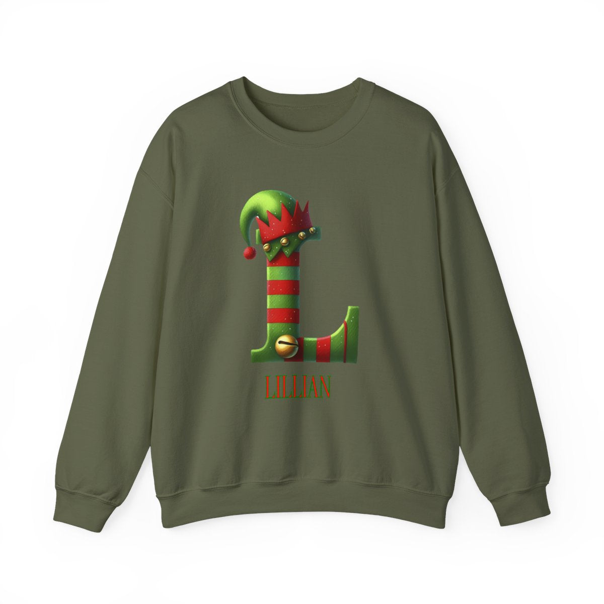 Personalized A-Z elf, Unisex Heavy Blend™ Crewneck Sweatshirt