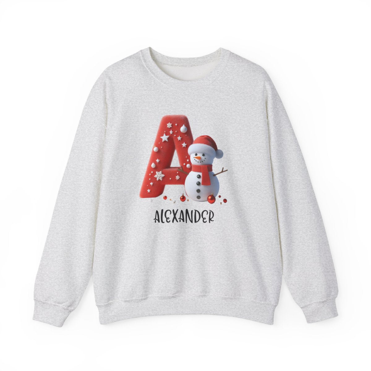 Personalized A-Z snowman, Unisex Heavy Blend™ Crewneck Sweatshirt