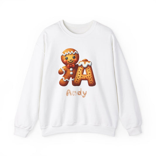 Personalized A-Z gingerbread, Unisex Heavy Blend™ Crewneck Sweatshirt