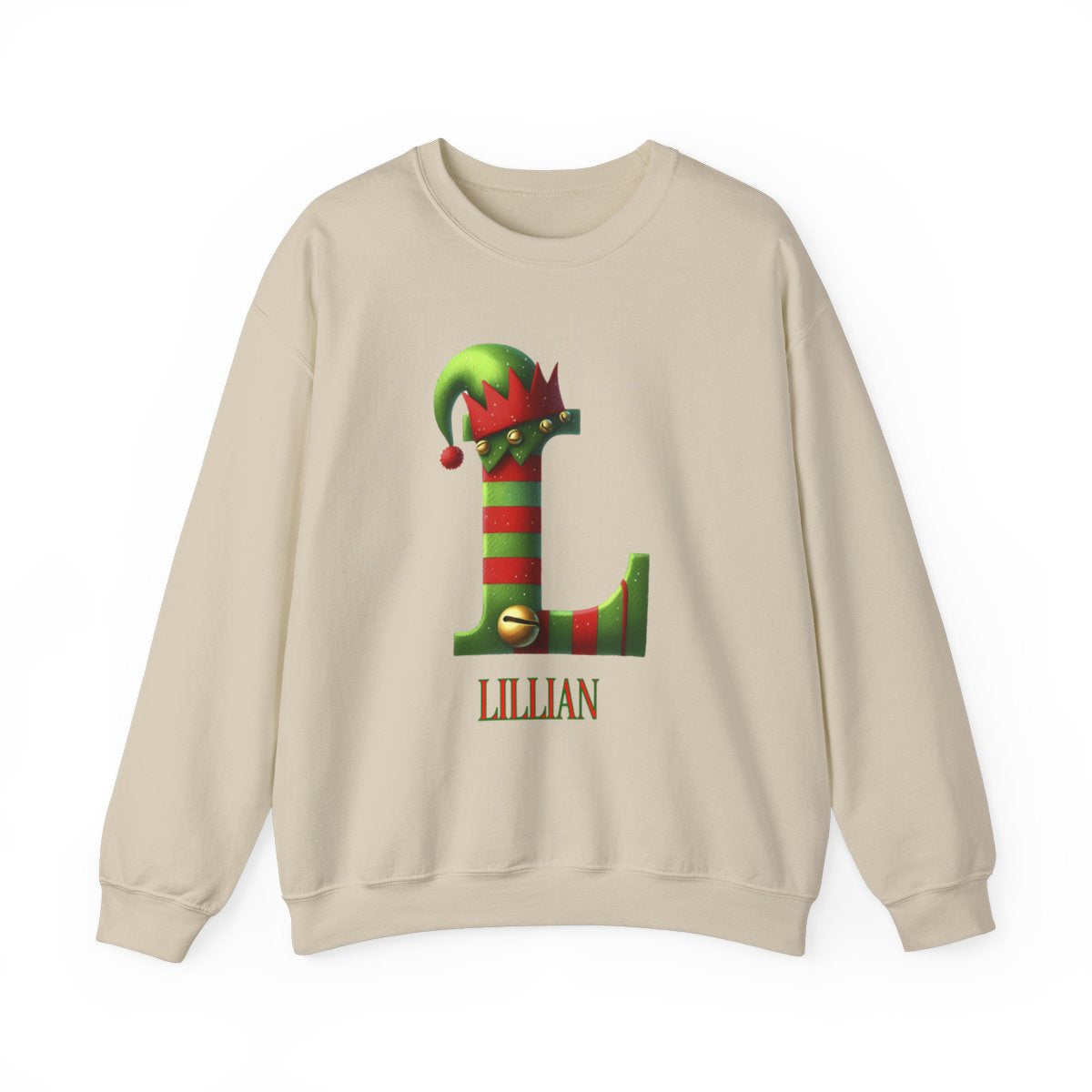 Personalized A-Z elf, Unisex Heavy Blend™ Crewneck Sweatshirt