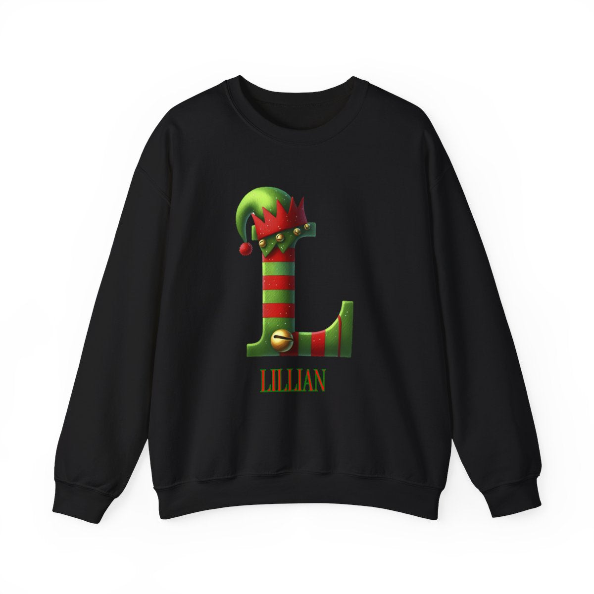 Personalized A-Z elf, Unisex Heavy Blend™ Crewneck Sweatshirt