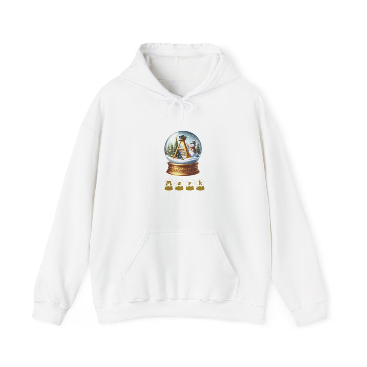 Personalized A-Z snow globe, Unisex Heavy Blend™ Hooded Sweatshirt