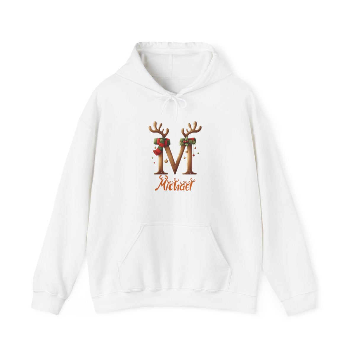 Personalized A-Z reindeer, Unisex Heavy Blend™ Hooded Sweatshirt